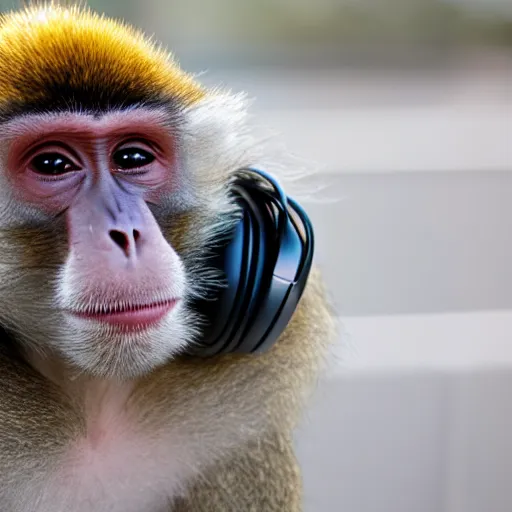 Image similar to monkey with headphones