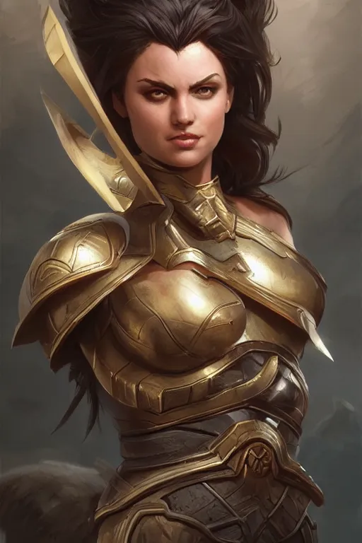 Image similar to amazon valkyrie athena, d & d, fantasy, portrait, highly detailed, headshot, digital painting, trending on artstation, concept art, sharp focus, illustration, art by artgerm and greg rutkowski and magali villeneuve