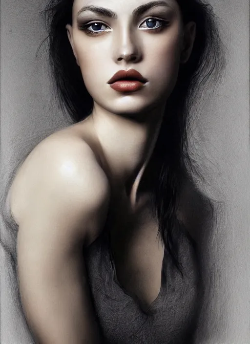 Image similar to a gorgeous female, photo by irving penn, realistic, smooth face, perfect eyes, symmetrical, full body shot, wide angle, sharp focus, 8 k high definition, insanely detailed, intricate, elegant, art by artgerm