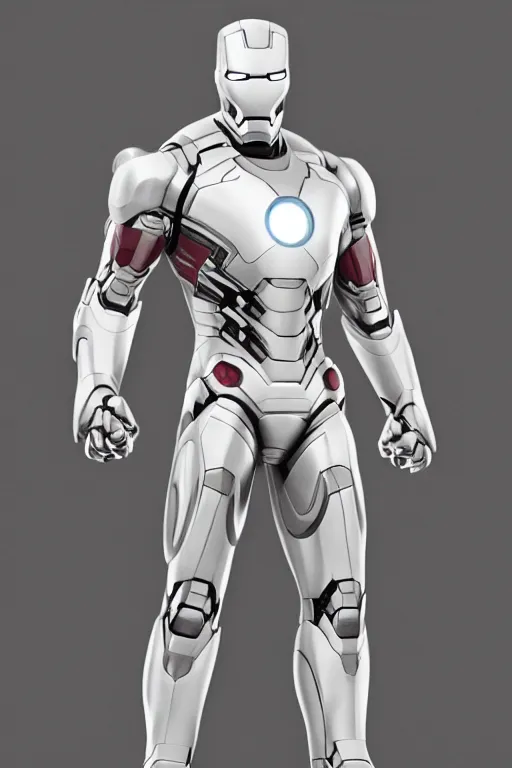 Image similar to Full body camera shot of marvel comics character, white superior iron man, full of details, digital illustration, concept art, smooth, by Ina Wong and wlop ，trending on cgsociety and artstation，8kHDR，light effect