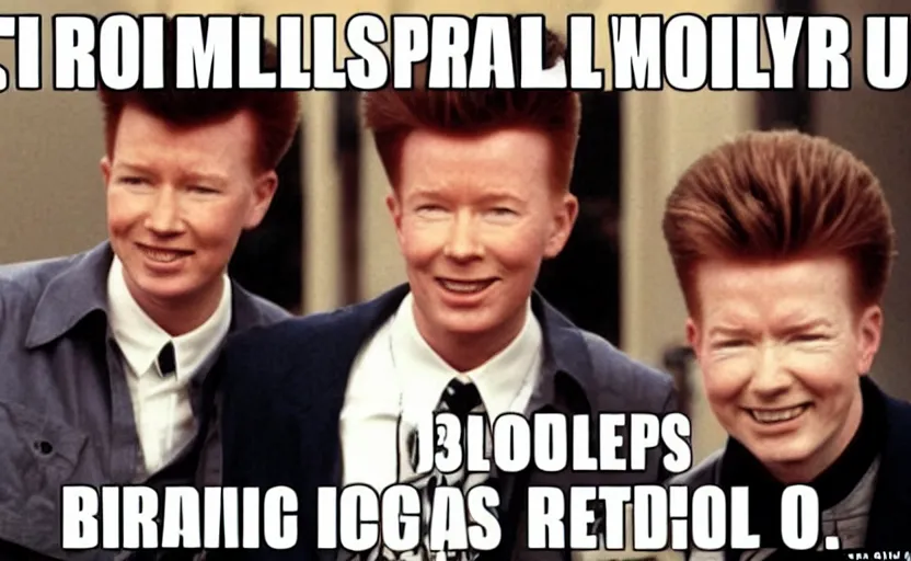 Rick astley rickroll meme, ultrarealistic, garden, Stable Diffusion