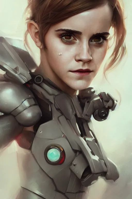 Prompt: hyper realistic painting of emma watson in an eva plugsuit. hyper detailed face. anime concept art. 4 k. art by greg rutkowski trending on artstation. extremely detailed.