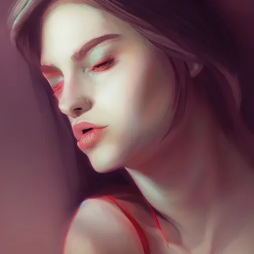 Prompt: a young woman dramatic lighting, chiaroscuro, high detail, painted by jana schirmer, trending on artstation