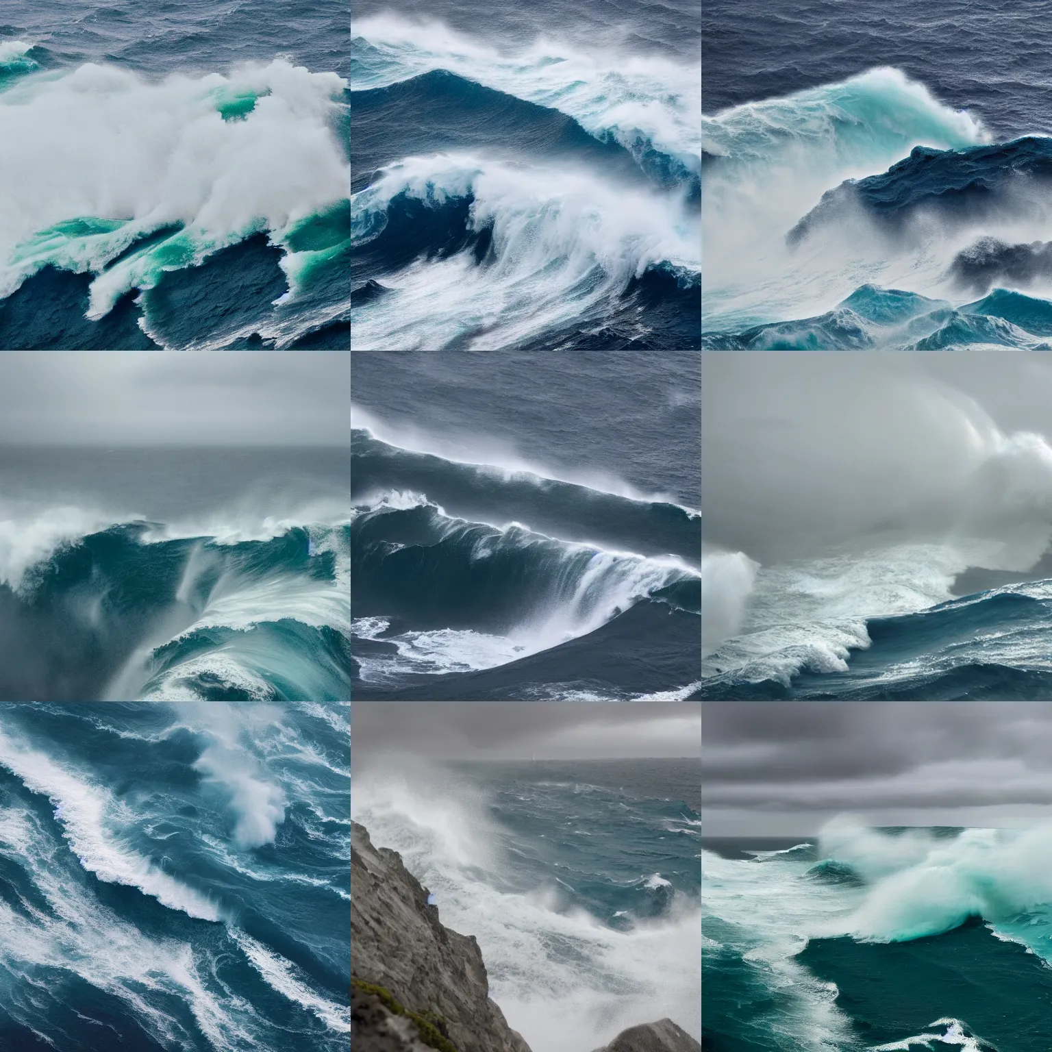 Prompt: looking out of a cable car over the middle of a stormy ocean, large waves crashing over it, a detailed matte painting by richard wilson, trending on unsplash, environmental art, creative commons attribution, associated press photo, furaffinity