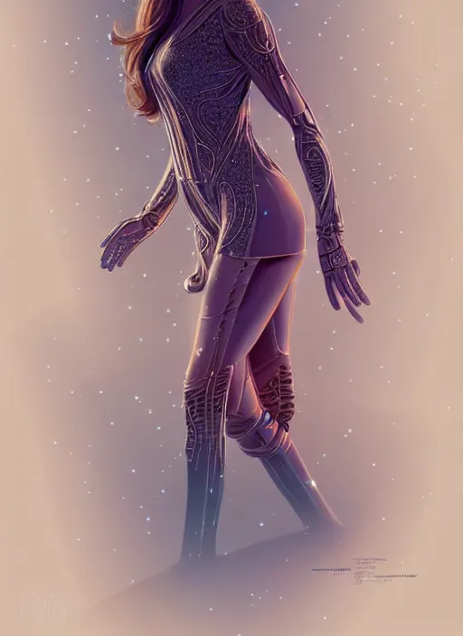 Prompt: kate middleton as bionic woman, intricate, elegant, glowing lights, highly detailed, digital painting, artstation, glamor pose, concept art, smooth, sharp focus, illustration, art by artgerm and greg rutkowski, artey freytag