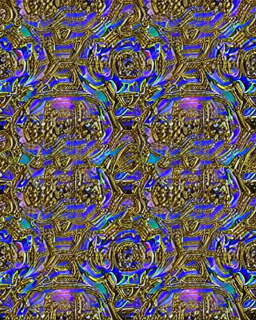 Prompt: a seamless pattern of 3D render of Tibetan calligraphy carved in iridescent bismuth crystal , swarovski studded words in metallic and diamond sparkle, Tibetan text script, Tivet manuscript, pearls, diamonds, opal, bvlgari, ultra realistic, sharp focus, symmetric, 8k high definition, insanely detailed, intricate, elegant, Hajime Sorayama, Octane render, unreal engine,