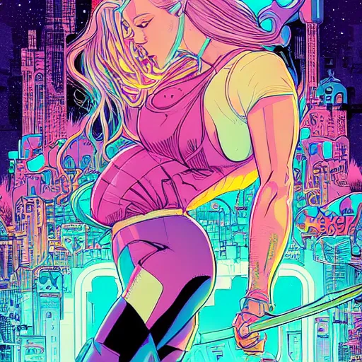 Image similar to hyper crush, holly valentine by josan gonzales and dan mumford