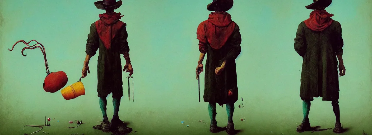 Image similar to full - body portrait surreal colorful clay fighting artstation rpg hatter character concept art anatomy, action pose, very coherent and colorful high contrast masterpiece by norman rockwell franz sedlacek hieronymus bosch dean ellis simon stalenhag rene magritte gediminas pranckevicius, dark shadows, sunny day, hard lighting, reference sheet white! background