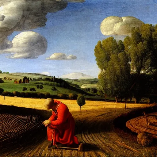 Image similar to Farmer tilling his field by Fra Bartolomeo,