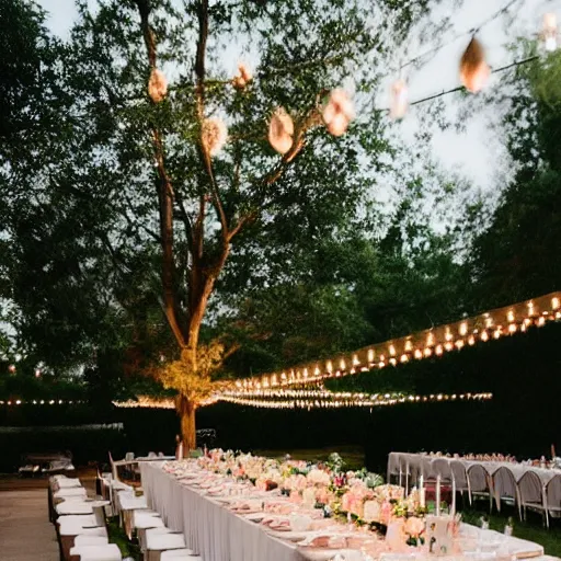 Prompt: mid century modern intimate wedding reception