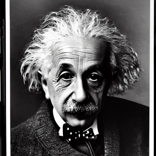 Prompt: highly detailed photo of Albert Einstein using a mobile cell phone, 4k