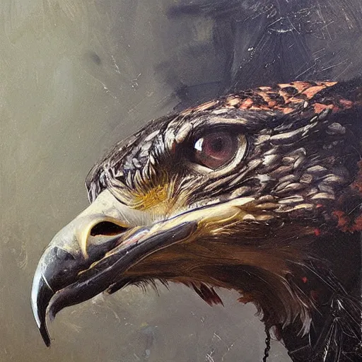 Prompt: hawk morphed with rattlesnake, half hawk half rattlesnake, highly detailed jeremy mann painting