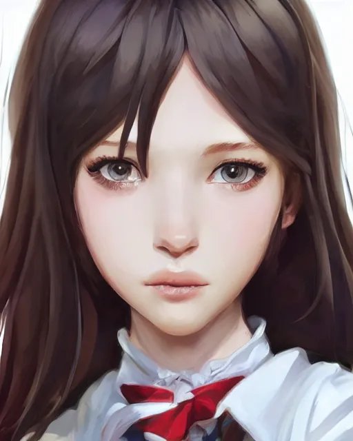 Prompt: portrait Hogwarts student girl cute-fine-face, pretty face, realistic shaded Perfect face, fine details. Anime. realistic shaded lighting by Ilya Kuvshinov Giuseppe Dangelico Pino and Michael Garmash and Rob Rey, IAMAG premiere, aaaa achievement collection, elegant freckles, fabulous