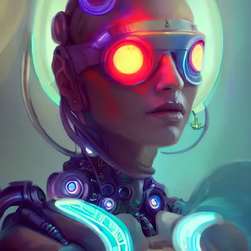 Image similar to a portrait of a beautiful cybernetic hippie, cyberpunk concept art by pete mohrbacher and wlop and artgerm and josan gonzales, digital art, highly detailed, intricate, sci-fi, sharp focus, Trending on Artstation HQ, deviantart, unreal engine 5, 4K UHD image