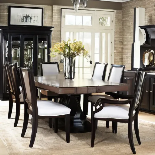 Image similar to i would flip and wonder, what kind of dining room set * defines * me as a person?