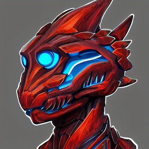 Prompt: user avatar icon of a cyborg dragon, digital art, portrait