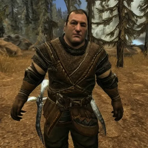 Image similar to james gandolfini as the main character of skyrim