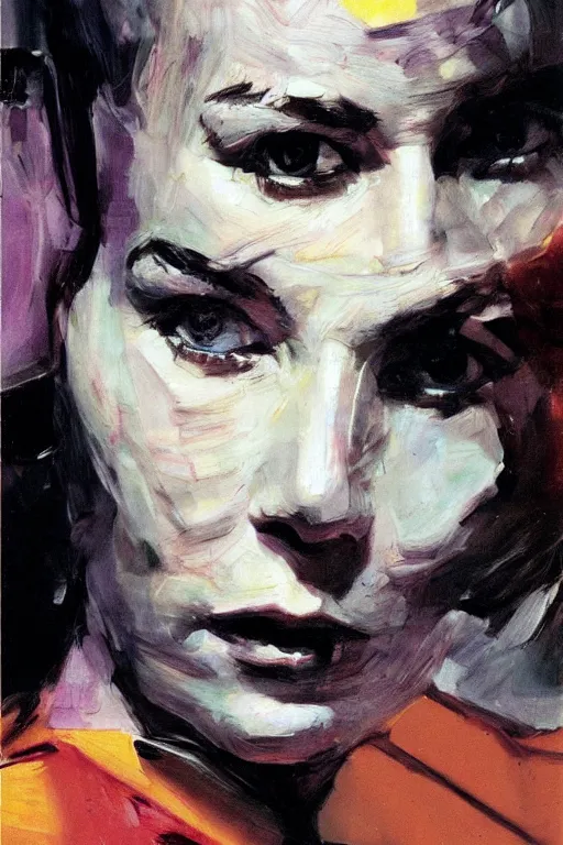 Image similar to hyperrealism close-up pretty woman portrait by Frank Auerbach photo, Vogue, by Alejandro Jodorowsky