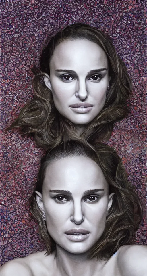 Image similar to Natalie Portman in marrakech Next to the pool, portrait,digital art,ultra realistic,ultra detailed,oil on canvas,art by Jenny Saville