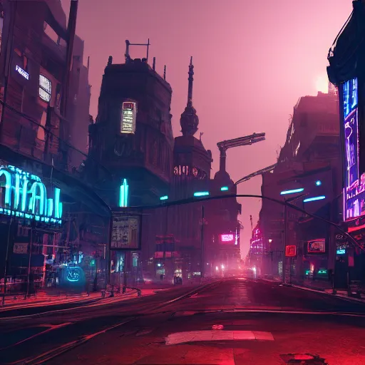 Prompt: a victorian cyberpunk city ,Cinematic Lighting ,4k,