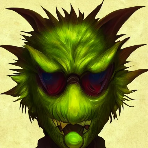 Image similar to Sunflower goblin monster, semi realistic, anime art style, trending on art station