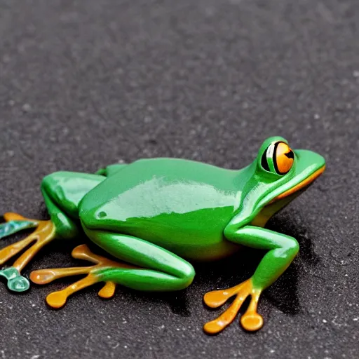 Prompt: a frog driving a car, photography,