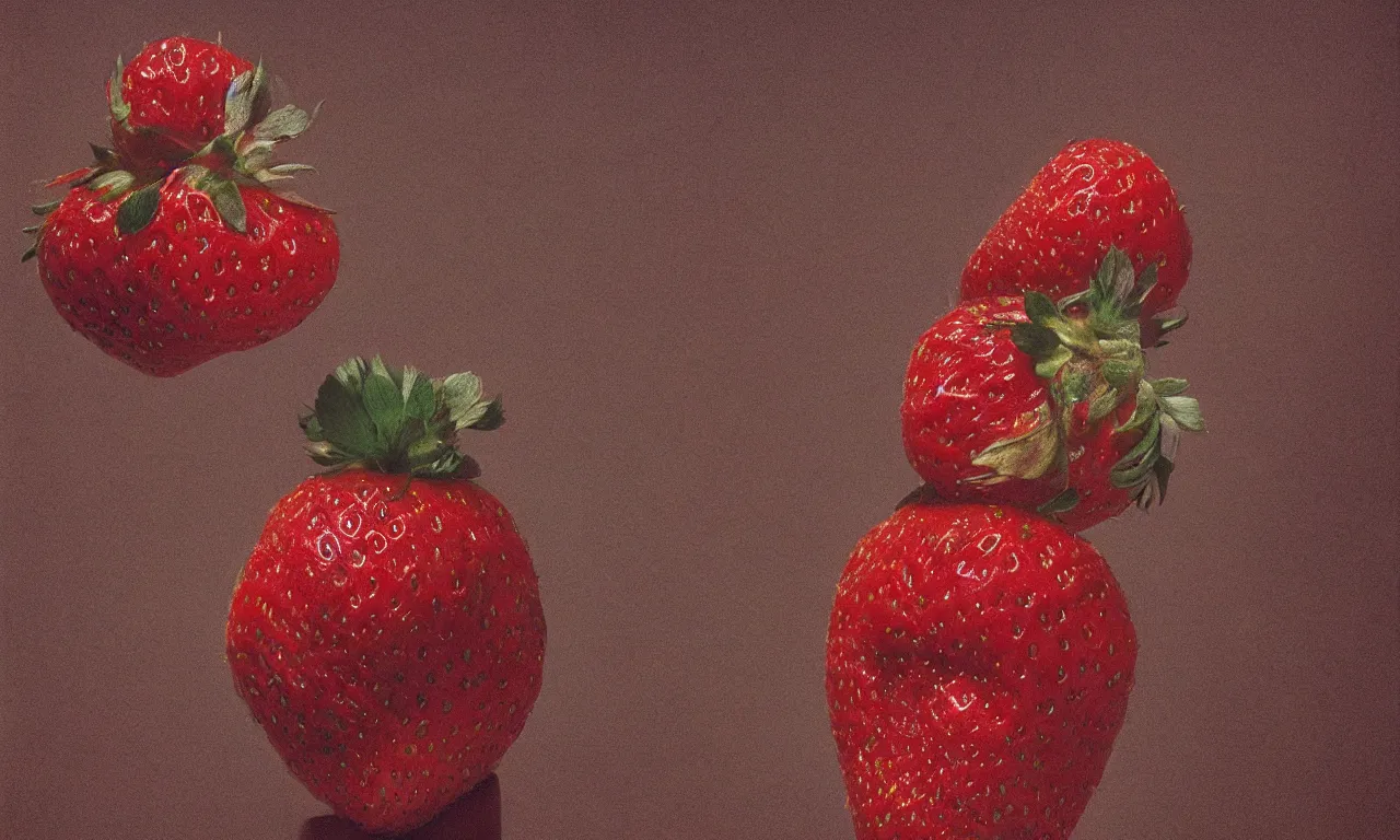 Image similar to a strawberry, body horror, by gerard brom, zdzisław beksinski and ansel adams technicolor photograph film still