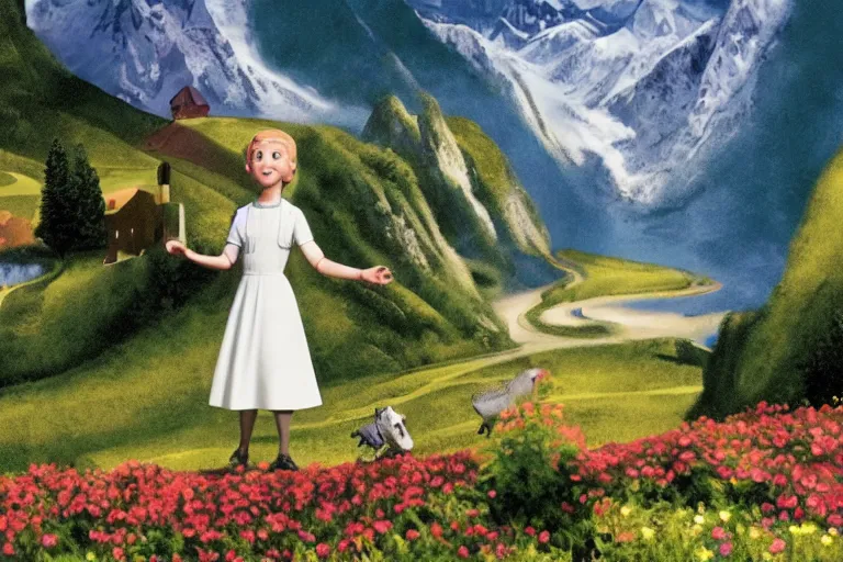 Prompt: still image from the sound of music by pixar, ultra detailed, finely detailed