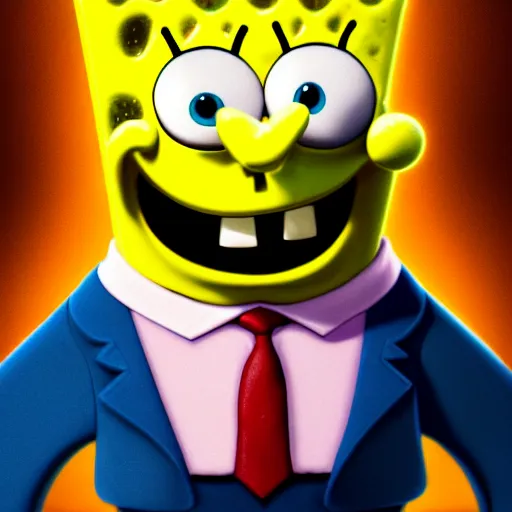 Image similar to perfectly - centered close - up face - portrait of evil spongebob, intricate, elegant, super highly detailed, professional digital painting, artstation, concept art, smooth, sharp focus, no blur, no dof, extreme illustration, unreal engine 5, 8 k, by anne stokes