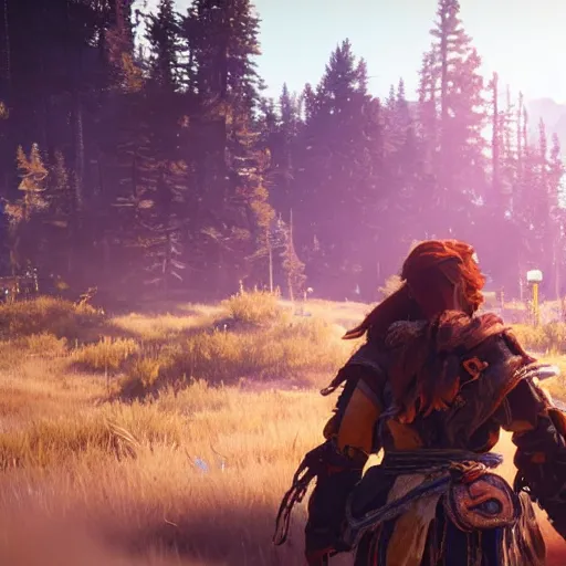 Image similar to a beautiful photo of aloy in horizon forbidden west