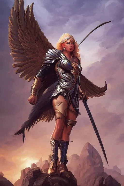 Image similar to amazon valkyrie athena, d & d, fantasy, portrait, highly detailed, headshot, digital painting, trending on artstation, concept art, sharp focus, illustration, art by artgerm and greg rutkowski and magali villeneuve