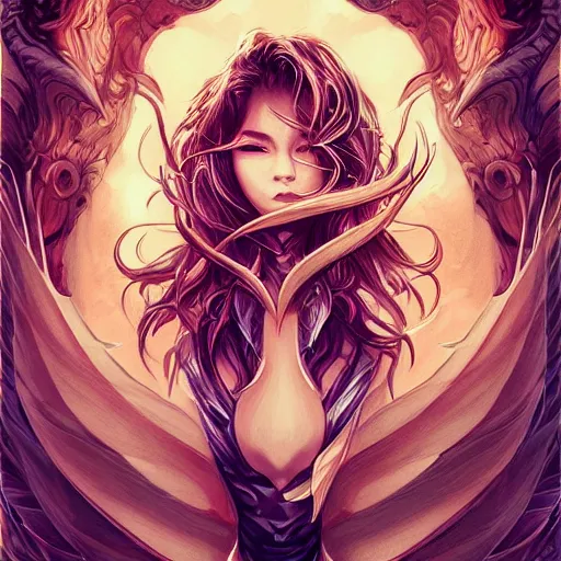 Prompt: judgement dragon, heroine, beautiful, playful smile, detailed portrait, intricate complexity, in the style of Artgerm, Kazuki Tanahashi, and Ross Tran, cel-shaded