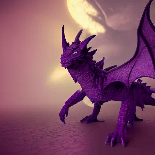 Prompt: the ender dragon without pixels, octane render, 3D