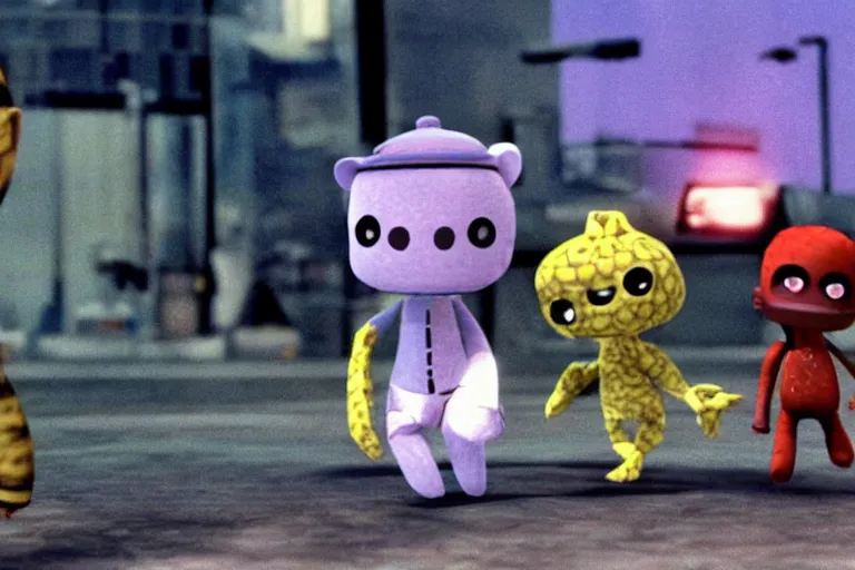 Prompt: a still of littlebigplanet movie directed by michael mann in 1 9 9 6