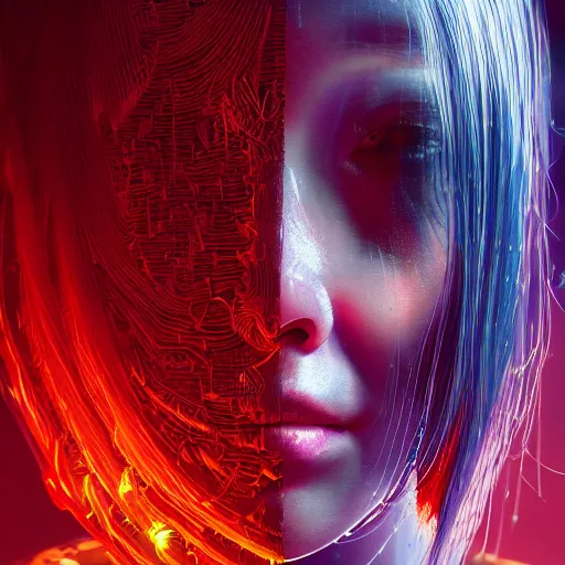 Image similar to hyperrealistic portrait of a woman monster astronaut, full body portrait, well lit, intricate abstract. cyberpunk, intricate artwork, by Tooth Wu, wlop, beeple. octane render,in the style of Jin Kagetsu, James Jean and wlop, highly detailed, sharp focus, intricate concept art, digital painting, ambient lighting, 4k, artstation