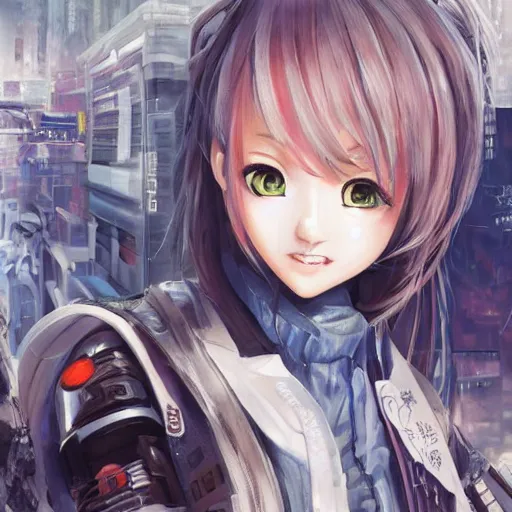 Image similar to dynamic composition, motion, ultra-detailed, incredibly detailed, a lot of details, amazing fine details and brush strokes, colorful and grayish palette, smooth, HD semirealistic anime CG concept art digital painting, watercolor oil painting of Clean and detailed post-cyberpunk sci-fi close-up schoolgirl in asian city in style of cytus and deemo, blue flame, relaxing, calm and mysterious vibes,, by a Chinese artist at ArtStation, by Huang Guangjian, Fenghua Zhong, Ruan Jia, Xin Jin and Wei Chang. Realistic artwork of a Chinese videogame, gradients, gentle an harmonic grayish colors. set in half-life 2, Matrix, GITS, Blade Runner, Neotokyo Source, Syndicate(2012), dynamic composition, beautiful with eerie vibes, very inspirational, very stylish, with gradients, surrealistic, dystopia, postapocalyptic vibes, depth of field, mist, rich cinematic atmosphere, perfect digital art, mystical journey in strange world