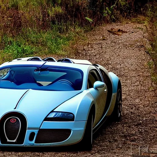 Image similar to a derelict abandoned bugatti veyron