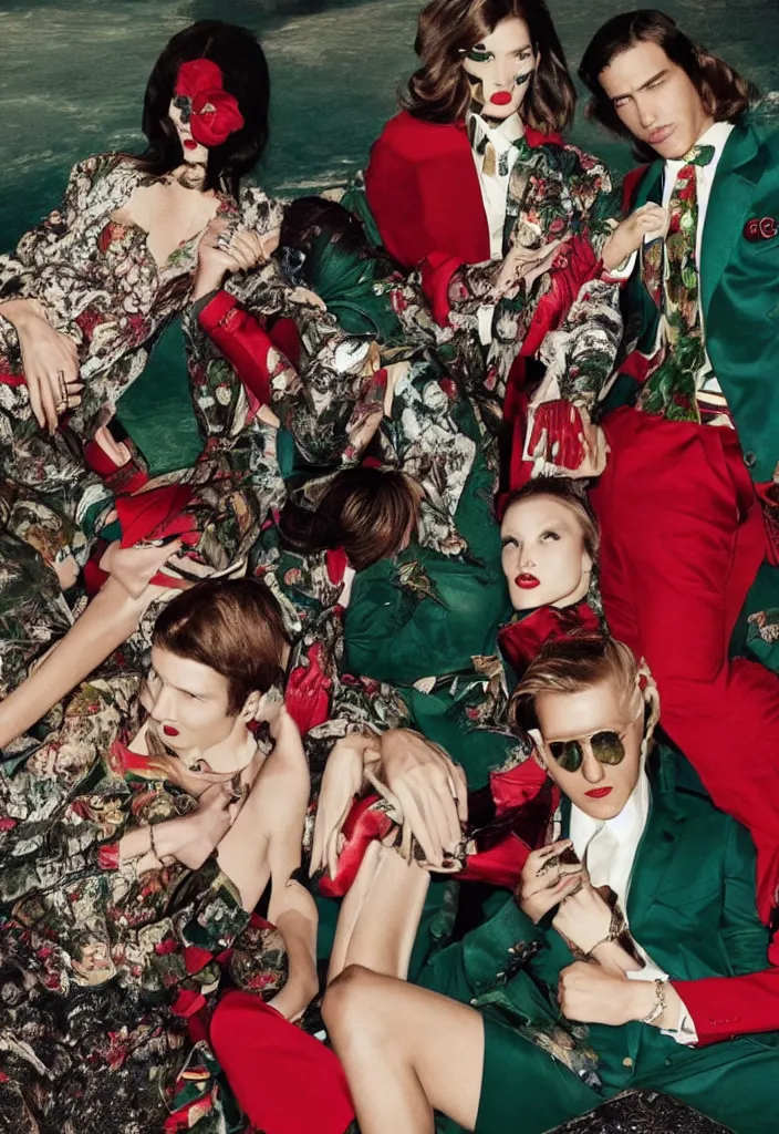 Image similar to Gucci advertising campaign.