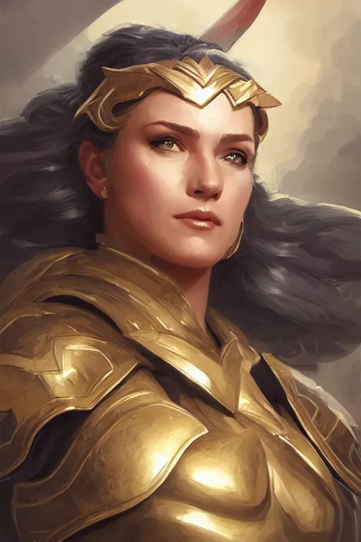 Image similar to amazon valkyrie athena, d & d, fantasy, portrait, highly detailed, headshot, digital painting, trending on artstation, concept art, sharp focus, illustration, art by artgerm and greg rutkowski and magali villeneuve