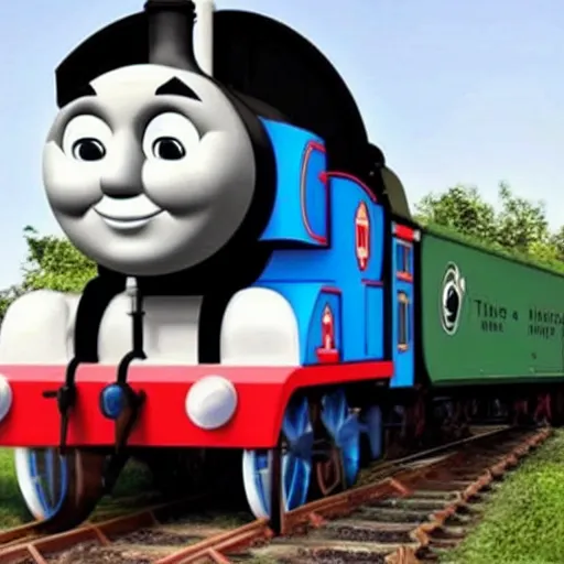 Image similar to Thomas the tank engine with Elon musk's face