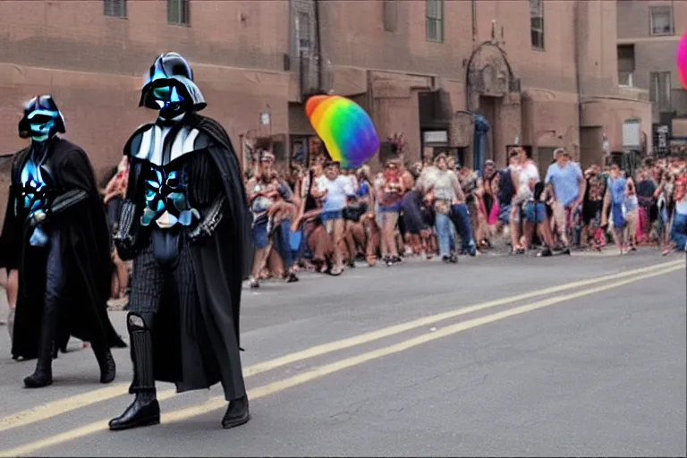 Image similar to darth vader in gay parade