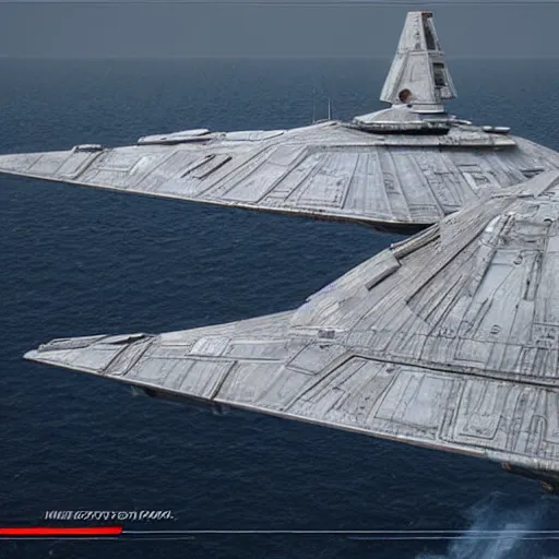 Image similar to star wars star destroyer realistic, unreal engine 5, cinematic