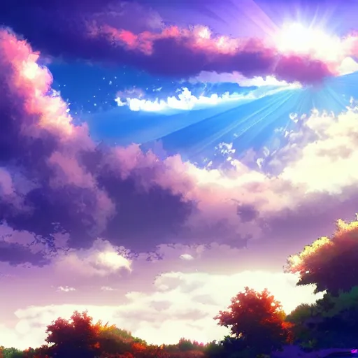 Prompt: heaven cloud fantasy pixiv scenery art