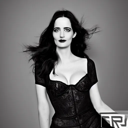 Prompt: Eva Green modeling for Victoria Secret, (Sony a7R IV, symmetric balance, polarizing filter, HDR, staggered depth)