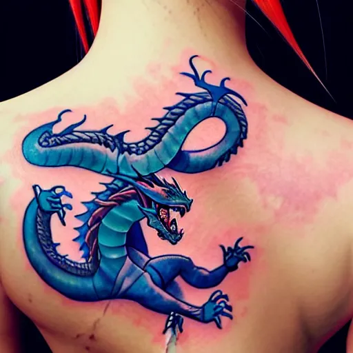 Anime Girl and Dragon tattoo by janeadventure on DeviantArt