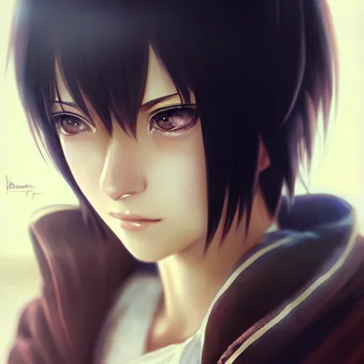 Image similar to mikasa ackerman, bokeh, beautiful face!!!!, 2 7 years old, cg animation, lifelike, animated, realistic, character select portrait, by artgerm, greg rutkowski, alphonse mucha, 3 d