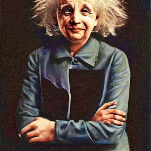 Prompt: feminist einstein portrait