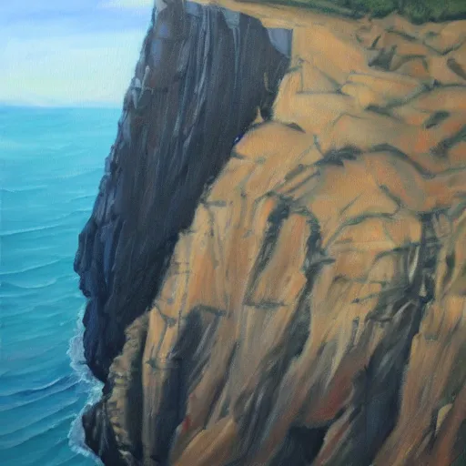 Prompt: cliff, oil painting