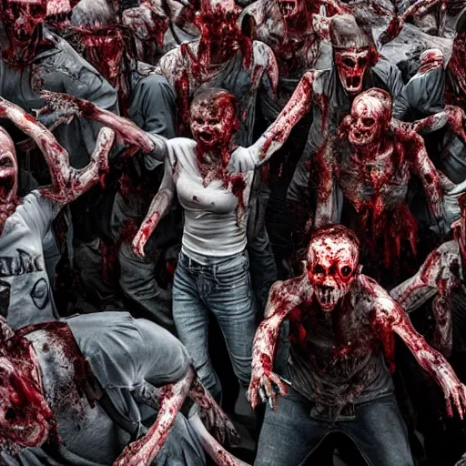 Image similar to a demonic zombie horde in new york city, 4k, high detail, high-resolution photograph, professional photography, ultra-detail