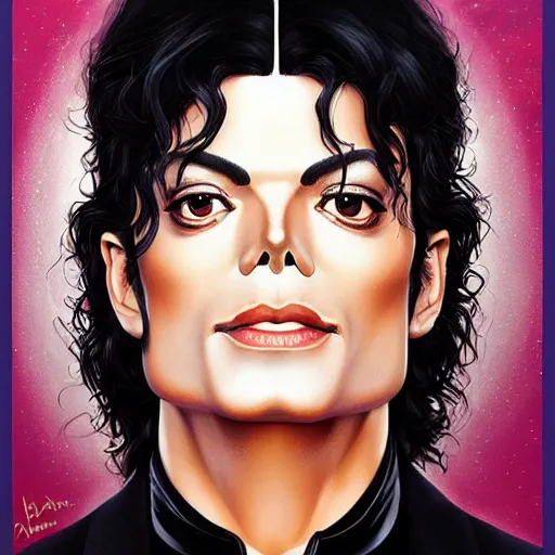 Image similar to michael jackson as saint. facial features, symmetrical anatomy, hyperdetailed, coloured comic, baroque, pop punk art style, fantasy, body features, posse features, without duplication, art by artgerm and ilya kuvshinov and vinicius gud and gustavo zambelli, intricate.